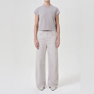 NEW w TAGS AGOLDE Low Curve Barrel Jeans Sz 29 SOFT FOCUS Light Gray $258 ECO